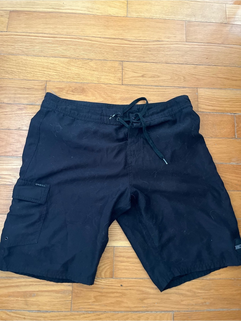 O'Neill Men's Black Cargo Swim Shorts with Drawstring Waist